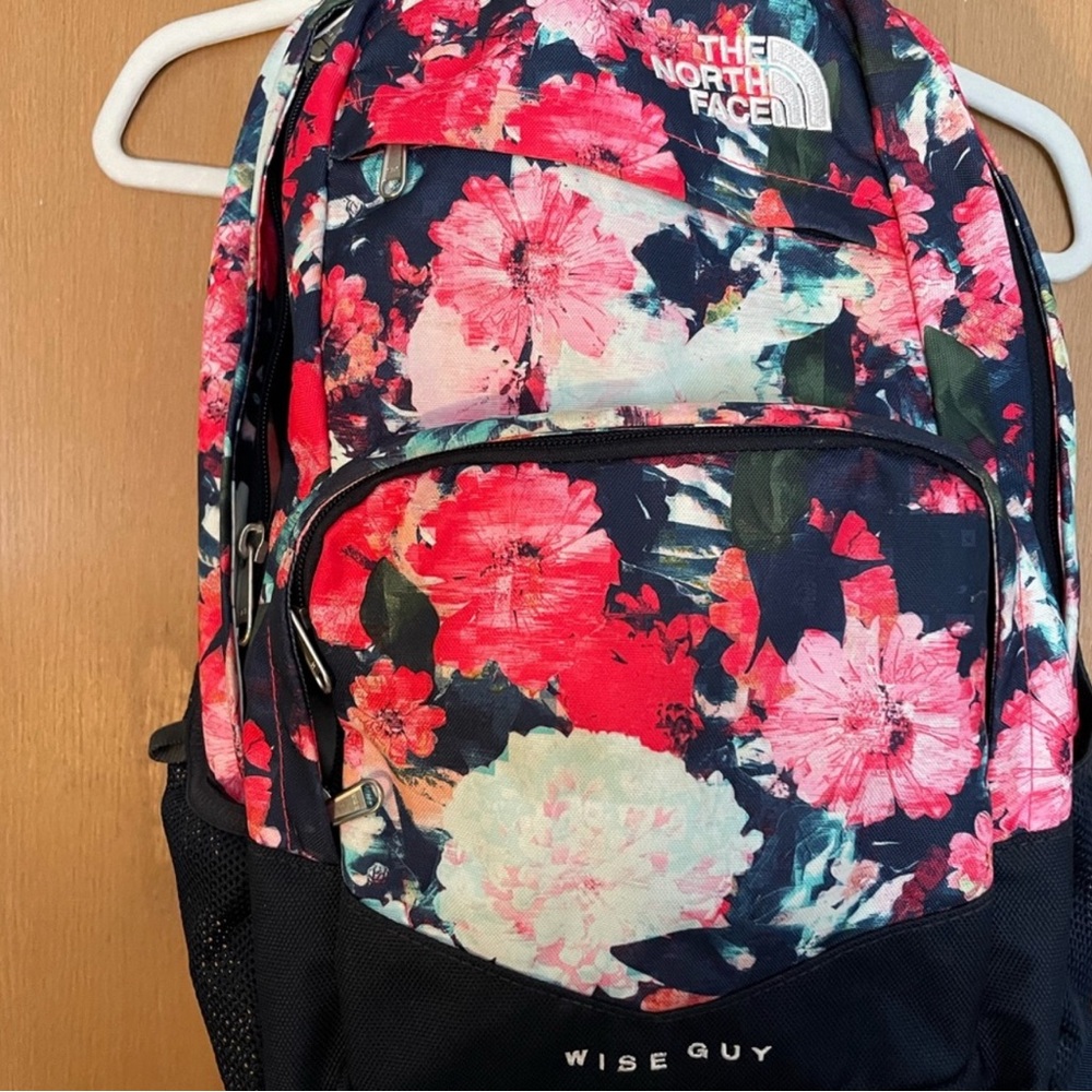 North face, wise guy backpack -  bright colored neon pink and black backpack